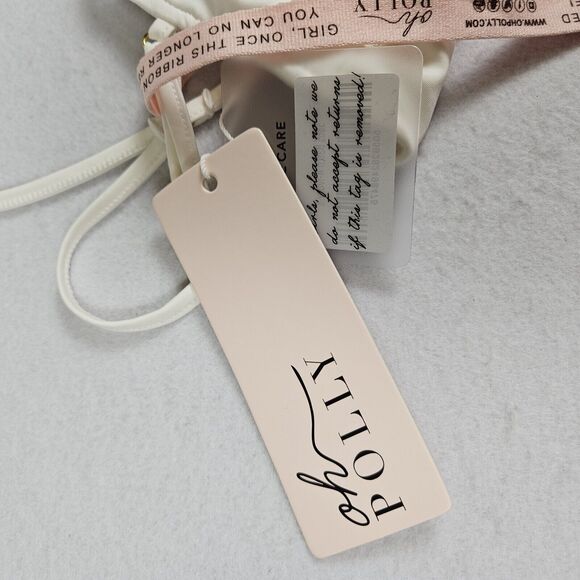 Princess Polly Zora Satin Corset Top Lace Up Size 4 Ivory Boned Club Party Small - Picture 8 of 11